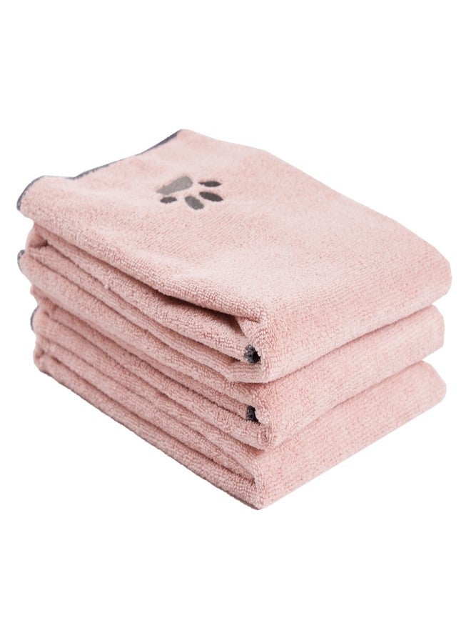 Ritz Premium Embroidered Microfiber Pet Towel (3-Pack), 18" x 28", Highly Absorbent, Fast-Drying, Long-Lasting, Super Soft 80% Polyester and 20% Polyamide Pet Cloth, Blush Pink - Image 1